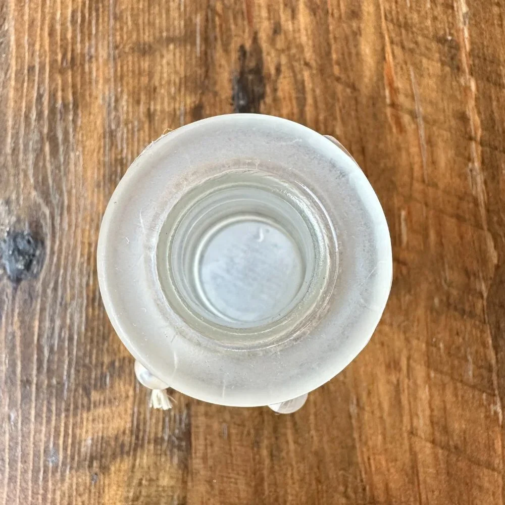 Frosted Glass Bud Vase with Jute Rope Accent
